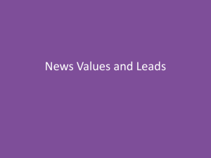 News Values and Leads