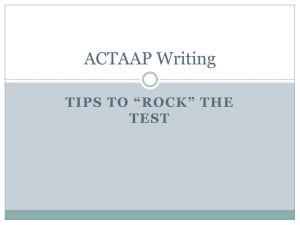 ACTAAP Writing ppt