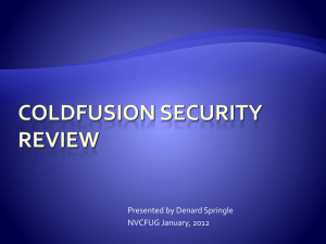 ColdFusion Security review