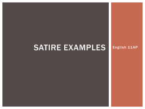 Satire Examples from Students, 2013 (PowerPoint slide show)