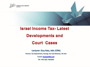 Guy Katz, Herzog Fox & Neeman, Israel Income Tax