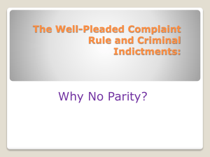 The Well-Pleaded Complaint Rule and Criminal Indictments: Why no