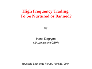 1. HFT - Brussels Exchange Forum