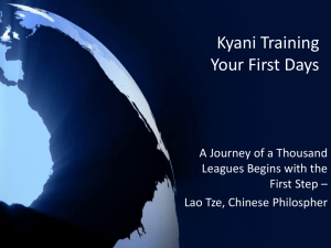 Kyani Training Your First Days