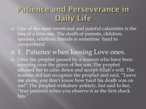 Patience and Perseverance in daily life Grade i2 L