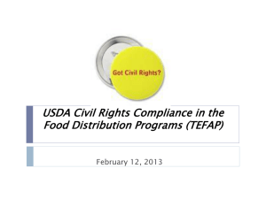 USDA Civil Rights Compliance in the Food Distribution Programs