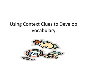 Using Context clues to develop vocabulary
