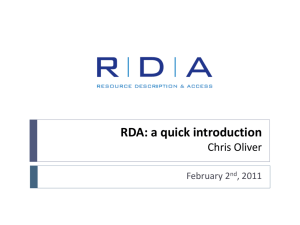 RDA: structure, principles, basic concepts
