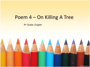 poem - 4 on killing a tree