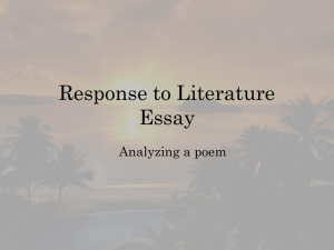 Response to Literature Essay