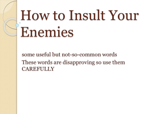 How to Insult Your Enemies - 2012 History of the English Language