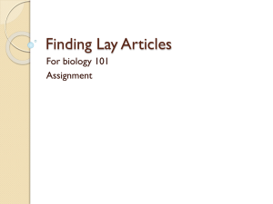 Finding Lay Articles
