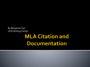 MLA Citation and Documentation