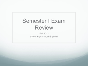 Semester I Exam Review