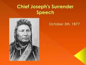 Chief Joseph`s Surrender Speech