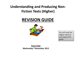 Understanding and Producing Non-Fiction Texts