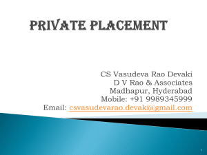 issue of a private placement offer letter
