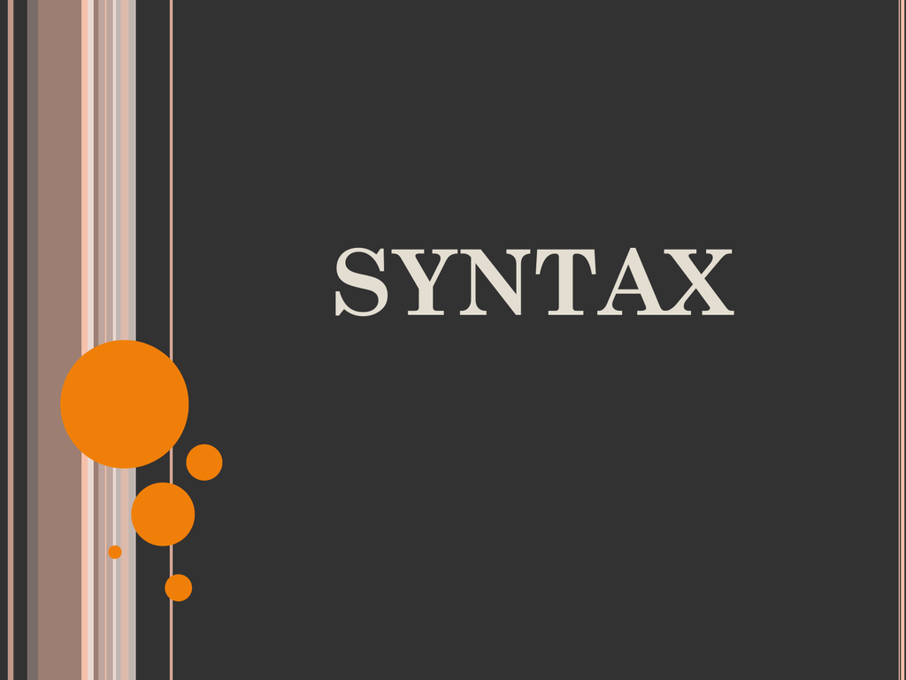 syntax