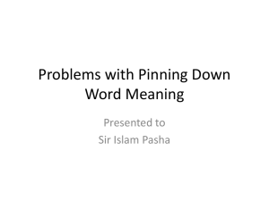 Problems with Pinning Down Word Meaning