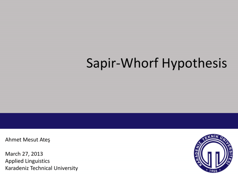 is the sapir whorf hypothesis valid