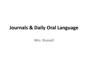 Journals & Daily Oral Language