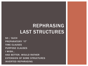 REPHRASING: LAST STRUCTURES