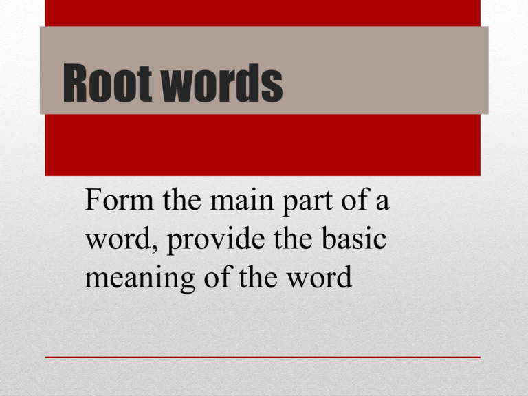 root word in presentation