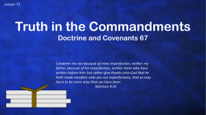 Lesson 73 D&C Truth in the Commandments Power Pt