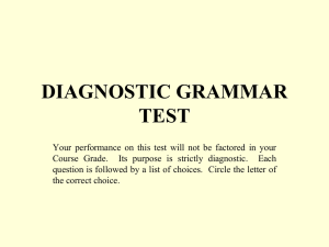 Diagnostic Grammar Exercise Answers