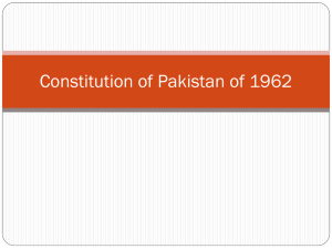 Constitution of Pakistan of 1962 - IBT LUMHS