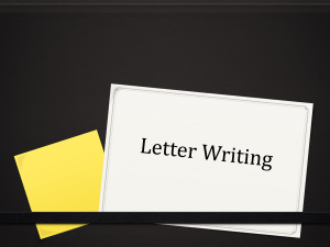 Letter Writing - Students` Niche