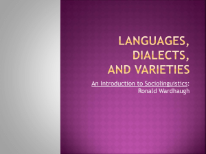 Languages, Dialects, and Varieties - apl623-f12