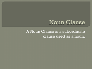 Grammar - Noun Clause