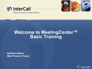 Webex Meeting Center Training Support