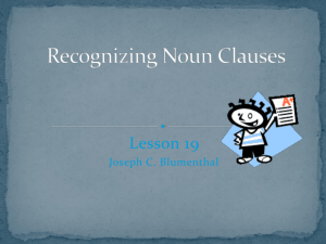 Lesson 19 Recognizing Noun Clauses