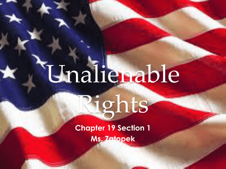 Unalienable Rights Simple Def