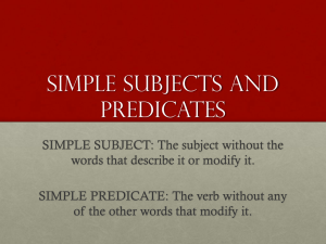 Simple subjects and predicates