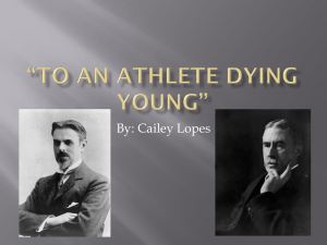 To an Athlete Dying Young