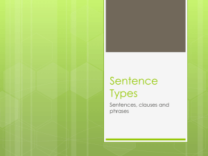 Sentence Types - Fenwick High School