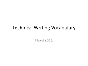 Technical Writing Vocabulary