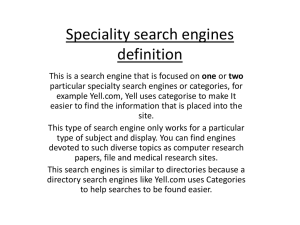 Speciality search engines - OCRNat