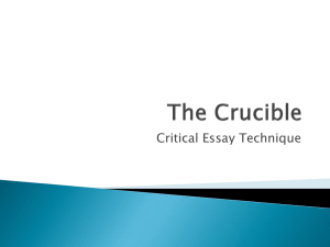 The Crucible Critical essay technique