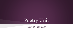 Poetry Unit - Sept. 2014