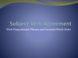 Subject-verb Agreement