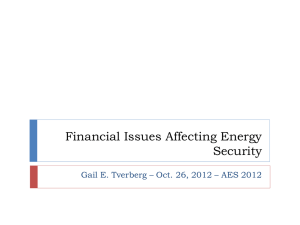 Financial Issues Affecting Energy Security