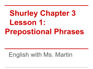 Prepositons - English with Ms. Martin