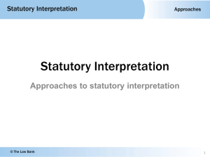1 Approaches to Statutory Interpretation