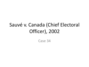 Frances LeBlanc Presentation on Sauvé v. Canada, 2002
