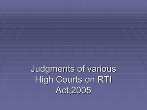 High Court`s Judgements on RTI