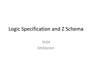 logic specification and Z schema